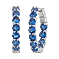 Designs By Gioelli Sterling Silver Simulated Gemstone Hoop Earrings
