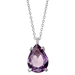 Designs By Gioelli Sterling Silver Simulated Gemstone Teardrop Pendant