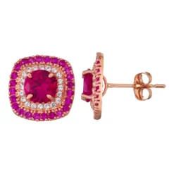Designs By Gioelli 10K Rose Gold Lab-Created Ruby Earrings