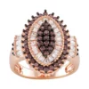 Designs By Gioelli Sterling Silver Mocha & White Cubic Zirconia Marquise Halo Ring -Designs By Gioelli Jewelry 3791997