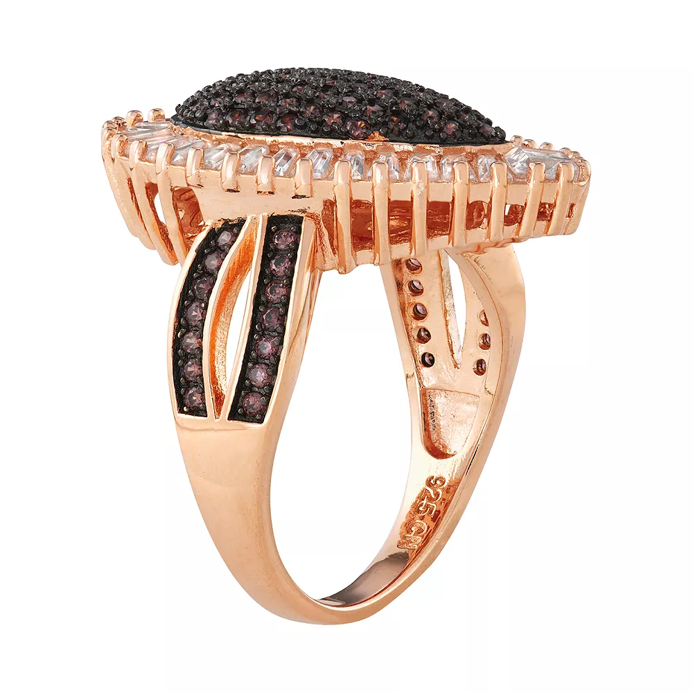 Designs By Gioelli Sterling Silver Mocha & White Cubic Zirconia Teardrop Halo Ring 4 Designs By Gioelli Sterling Silver Mocha & White Cubic Zirconia Teardrop Halo Ring - Image 2