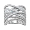 Designs By Gioelli Sterling Silver Cubic Zirconia Crossover Ring -Designs By Gioelli Jewelry 3792007
