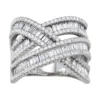Designs By Gioelli Sterling Silver Cubic Zirconia Triple Crossover Ring