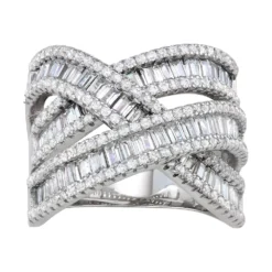 Designs By Gioelli Sterling Silver Cubic Zirconia Triple Crossover Ring