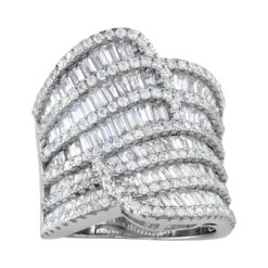 Designs By Gioelli Sterling Silver Cubic Zirconia Multi-Row Ring