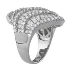 Designs By Gioelli Sterling Silver Cubic Zirconia Baguette Multi-Row Ring -Designs By Gioelli Jewelry 3859798 ALT