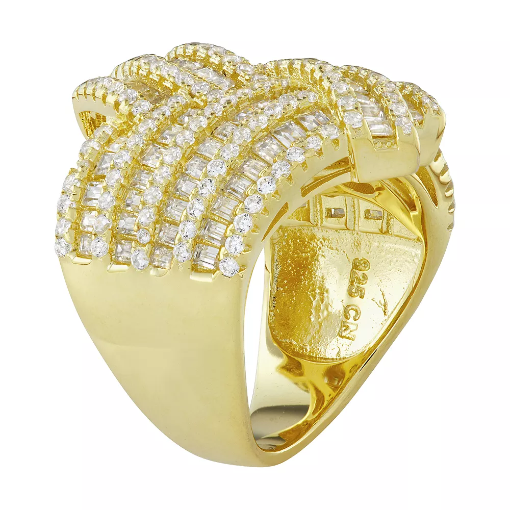 Designs By Gioelli Sterling Silver Cubic Zirconia Basketweave Ring 4 Designs By Gioelli Sterling Silver Cubic Zirconia Basketweave Ring - Image 2