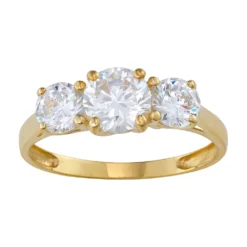 Designs By Gioelli 10k Gold Cubic Zirconia 3-Stone Ring