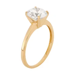 Designs By Gioelli 14k Gold 8MM Cubic Zirconia Solitaire Ring -Designs By Gioelli Jewelry 3876001 ALT