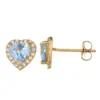 Designs By Gioelli 10k Gold Gemstone Heart Halo Stud Earrings -Designs By Gioelli Jewelry 3876063 Created Aquamarine