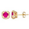 Designs By Gioelli 10k Gold Gemstone Round Halo Stud Earrings -Designs By Gioelli Jewelry 3876082 Created Ruby