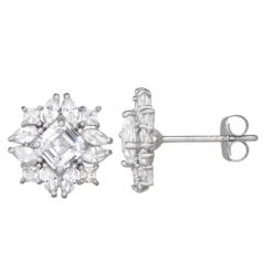 Designs By Gioelli 10k White Gold Gemstone & Lab-Created White Sapphire Stud Earrings