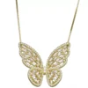 Designs By Gioelli Sterling Silver Cubic Zirconia Butterfly Necklace -Designs By Gioelli Jewelry 3927782 Gold Plated