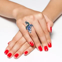 Designs By Gioelli Sterling Silver Cubic Zirconia Peacock Ring 7 Designs By Gioelli Sterling Silver Cubic Zirconia Peacock Ring -Designs By Gioelli Jewelry 3927800 ALT2