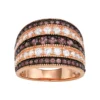 Designs By Gioelli 14k Rose Gold Plated Silver Mocha Cubic Zirconia Multi Row Ring 1 Designs By Gioelli 14k Rose Gold Plated Silver Mocha Cubic Zirconia Multi Row Ring -Designs By Gioelli Jewelry 3927803