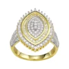 Designs By Gioelli 14k Gold Plated Silver Cubic Zirconia Marquise Ring