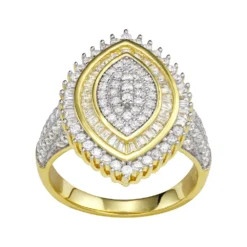 Designs By Gioelli 14k Gold Plated Silver Cubic Zirconia Marquise Ring