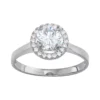 Designs By Gioelli 10k White Gold Cubic Zirconia Halo Ring -Designs By Gioelli Jewelry 3960126 White