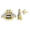Designs By Gioelli 14k Gold Over Silver Lab-Created White Sapphire Bee Earrings 2 Designs By Gioelli 14k Gold Over Silver Lab-Created White Sapphire Bee Earrings -Designs By Gioelli Jewelry 4515355