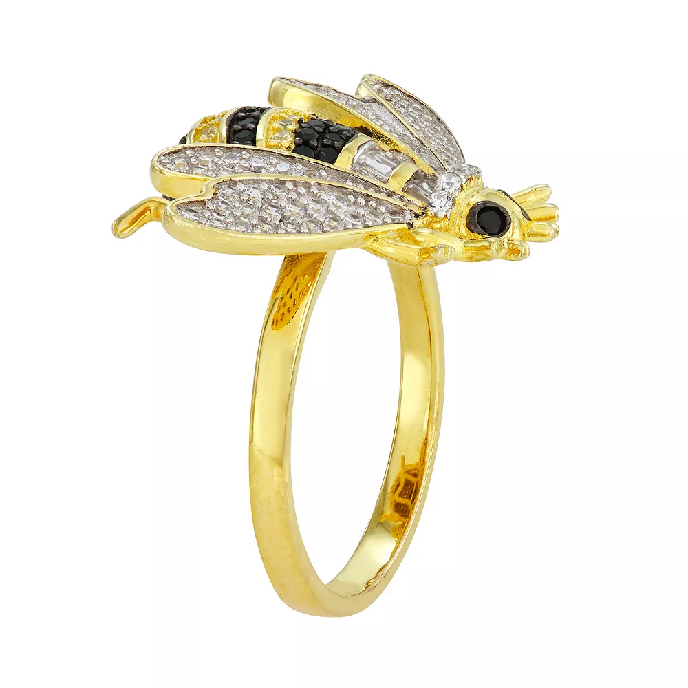 Designs By Gioelli Sterling Silver Lab-Created White Sapphire Bee Ring 4 Designs By Gioelli Sterling Silver Lab-Created White Sapphire Bee Ring - Image 2