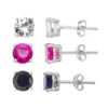 Designs By Gioelli Sterling Silver Lab-Created Multi-Color Sapphire Stud Earring Set -Designs By Gioelli Jewelry 4625957