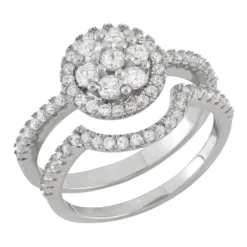 Designs By Gioelli Sterling Silver Lab-Created White Sapphire Cluster Ring Set -Designs By Gioelli Jewelry 4635864 ALT2