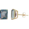Designs By Gioelli 10k Gold Mystic Topaz Emerald Cut Solitaire Stud Earrings -Designs By Gioelli Jewelry 4636774