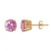 Designs By Gioelli 10k Gold Lab-Created Pink Sapphire & Diamond Stud Earrings 2 Designs By Gioelli 10k Gold Lab-Created Pink Sapphire & Diamond Stud Earrings -Designs By Gioelli Jewelry 4636779