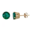 Designs By Gioelli 10k Gold Lab-Created Emerald & Diamond Stud Earrings 2 Designs By Gioelli 10k Gold Lab-Created Emerald & Diamond Stud Earrings -Designs By Gioelli Jewelry 4636781