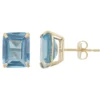 Designs By Gioelli 10k Gold Lab-Created Aquamarine Emerald Cut Solitaire Stud Earrings 1 Designs By Gioelli 10k Gold Lab-Created Aquamarine Emerald Cut Solitaire Stud Earrings -Designs By Gioelli Jewelry 4636793