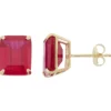 Designs By Gioelli 10k Gold Lab-Created Ruby Emerald Cut Solitaire Stud Earrings 1 Designs By Gioelli 10k Gold Lab-Created Ruby Emerald Cut Solitaire Stud Earrings -Designs By Gioelli Jewelry 4636794