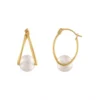 Designs By Gioelli 14k Gold Gemstone Capture Hoop Earrings -Designs By Gioelli Jewelry 5836524 Freshwater Pearl