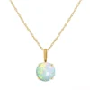 Designs By Gioelli 10k Gold Gemstone Solitaire Pendant Necklace -Designs By Gioelli Jewelry 5902856 Lab Created Opal