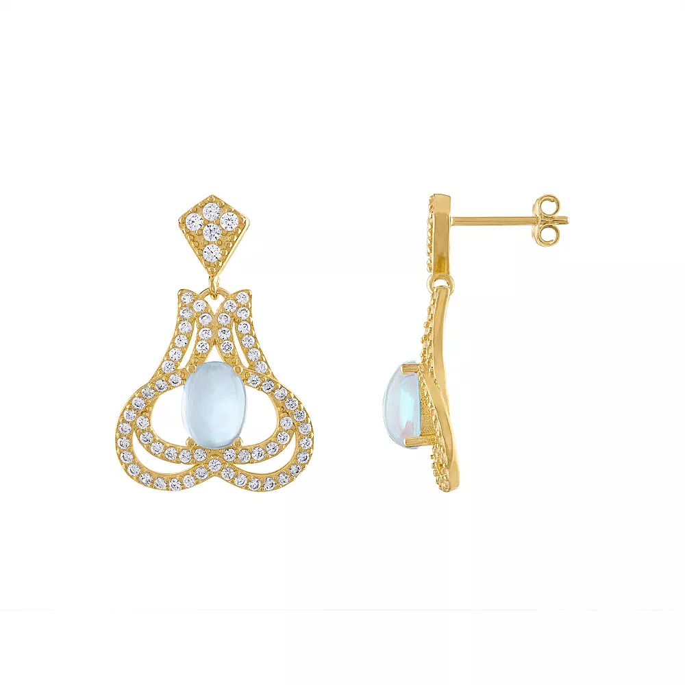 Designs By Gioelli 14k Gold Over Silver White Opal Dangle Earrings 3 Designs By Gioelli 14k Gold Over Silver White Opal Dangle Earrings