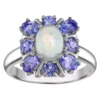 Designs By Gioelli Sterling Silver White Opal & Tanzanite Flower Ring 1 Designs By Gioelli Sterling Silver White Opal & Tanzanite Flower Ring -Designs By Gioelli Jewelry 5905861