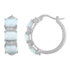 Designs By Gioelli Sterling Silver Gemstone Hoop Earrings -Designs By Gioelli Jewelry 5905896 Lab Created Opal