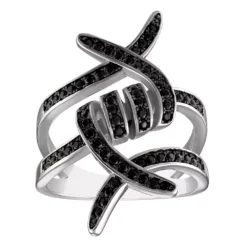 Designs By Gioelli Sterling Silver Black Spinel Ring